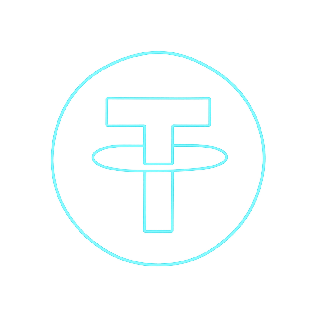 USDT Particle Cyan Graphic